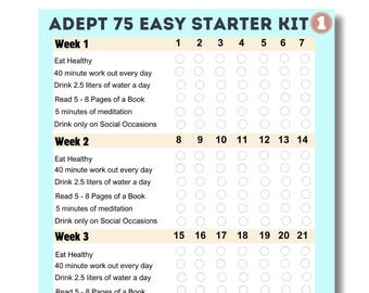 Adept 75 Easy Starter Printable Challenge Rules Checklist - Basic Version– A4 PDF Download!