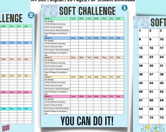 75 Soft Challenge,Power Packed 75 soft for the champion,Bundle Pack 75 soft Progress Tracker,75 soft productive version,Digital,PDF,A4 size