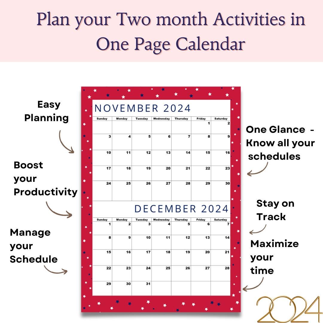 Calendar for November and December 2024,happy Christmas Month Calendar ...