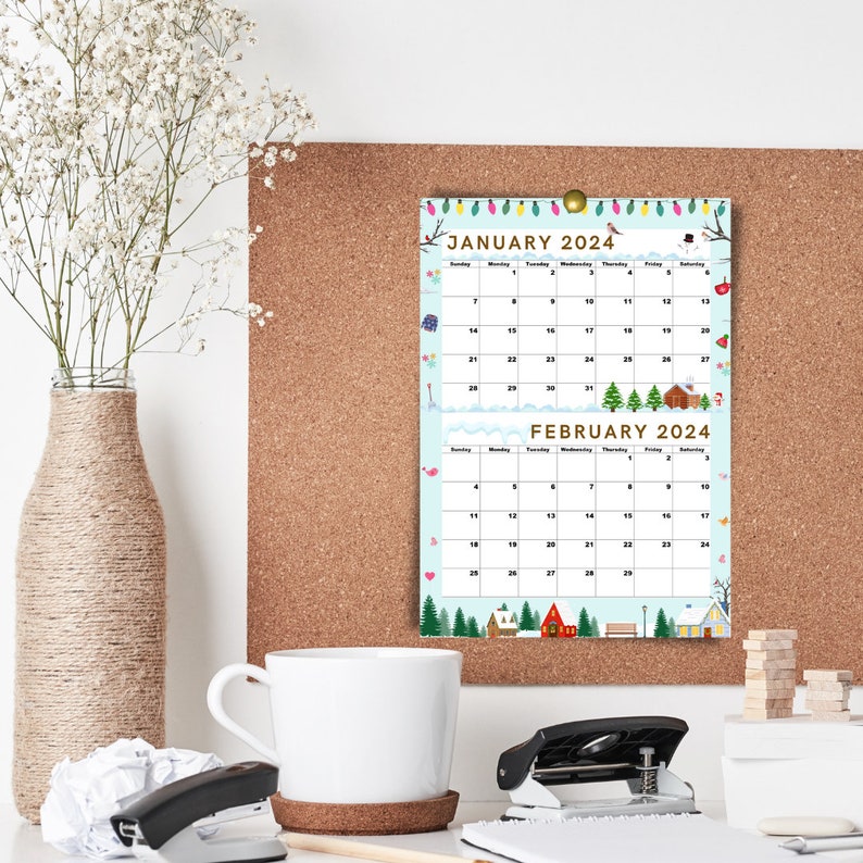January 2024 Calendar, February 2024 Calendar Printable,wow Seasons