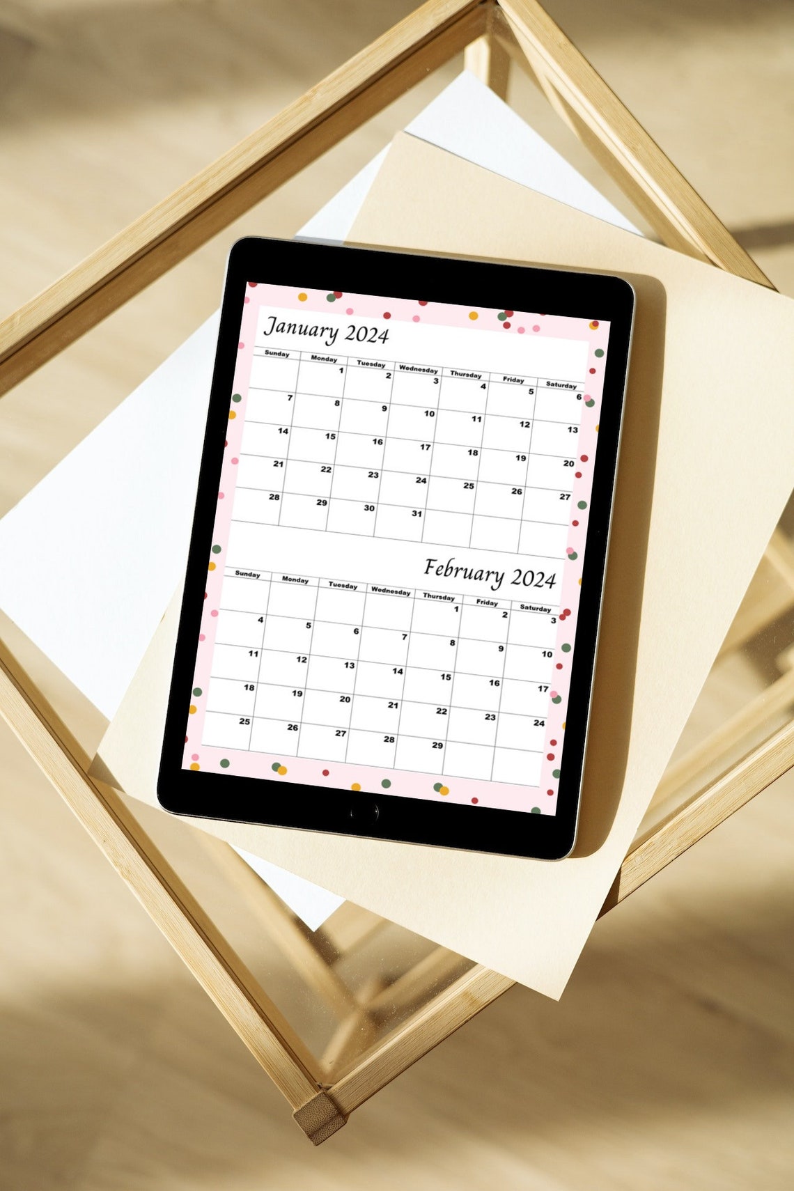 Quick Callender Buy January 2024 Calendar,february 2024 Calendar,pink,jan 2024 Feb 2024 ...