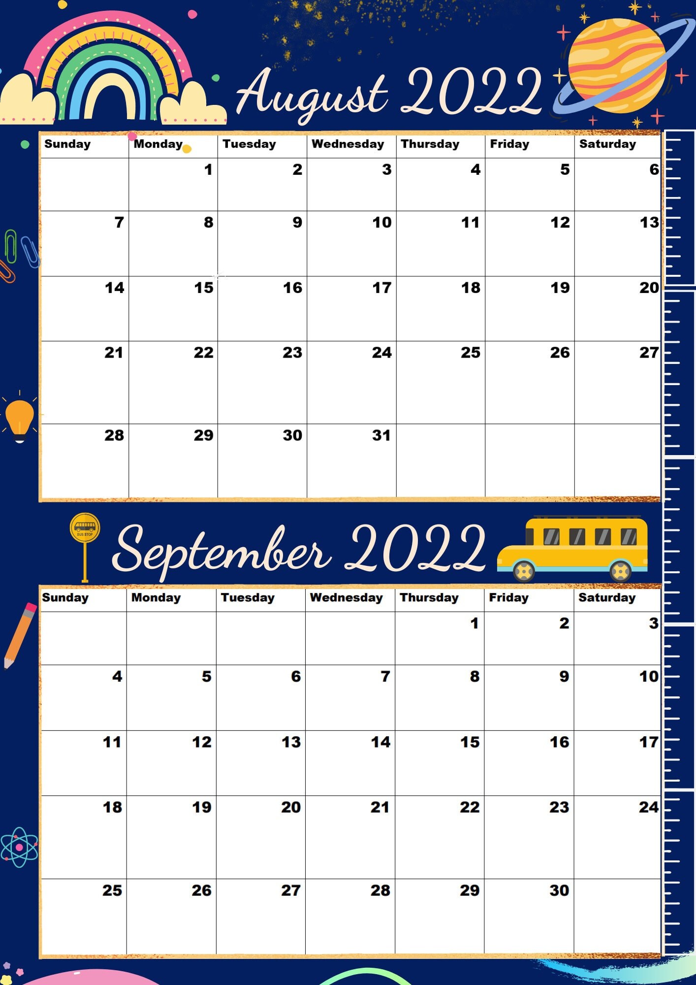 august 2022 calendar september 2022 printable etsy australia