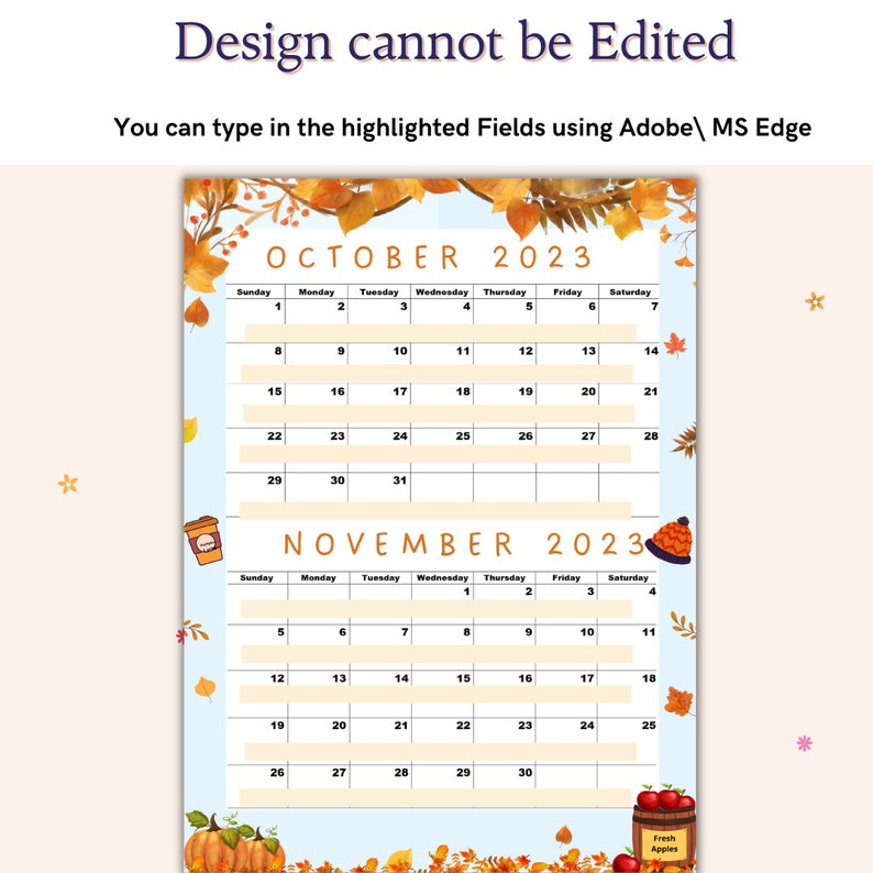 October 2023 Calendar November 2023 Calendar Printable Oct Etsy october-2023-calendar-november-2023-calendar-printable-oct-etsy