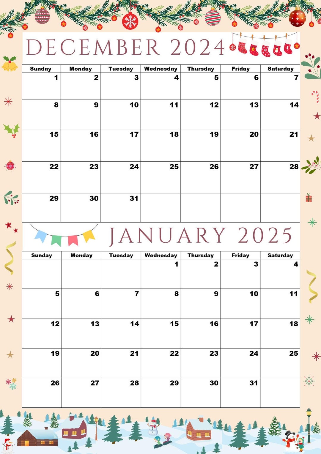 calendar-for-december-2024-calendar-for-january-2025-colorful-a4-size-pdf-digital-instant-download-2-month-one-page-calendar-etsy