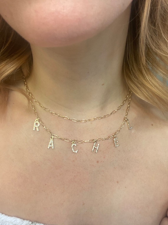 Custom gold word necklace best sale