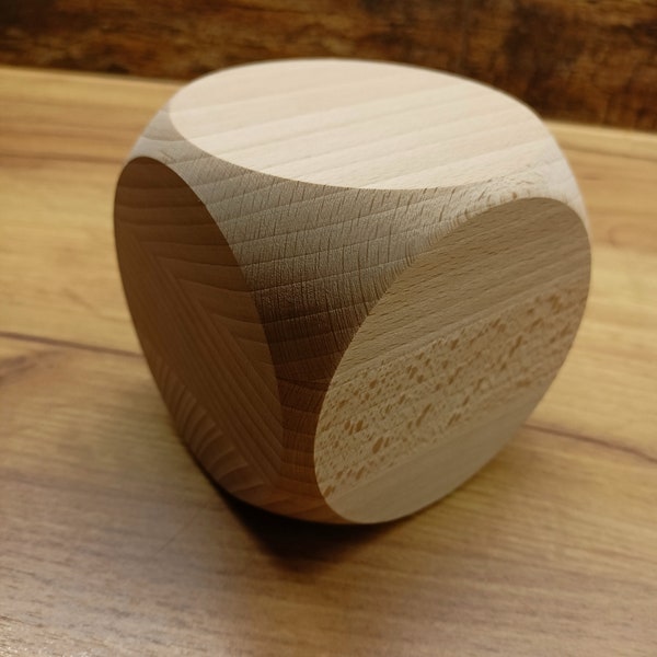 Cubo di legno MOLTO GRANDE 100X100 mm, dadi di legno semplici, non verniciati