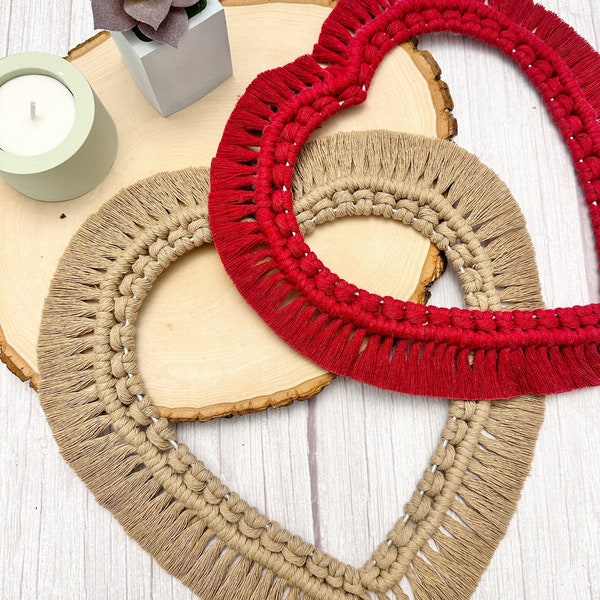 Macrame Heart Wall Hanging | Heart shaped Macrame Wall Hanging | Valentines Day Gift | Valentine's Day Decor | Macrame Heart | Boho Decor