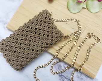 Boho phone case, Cellphone holder, Phone crossbody bag, Crossbody bag, Macrame handbag, Crossbody phone bag, phone shoulder bag