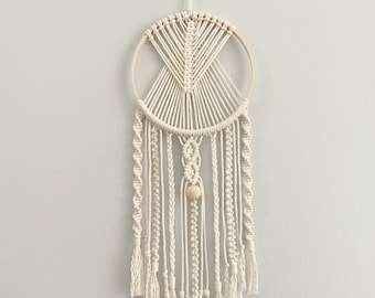 Macrame Dream Catcher Wall Hanging | Dream Catcher Wall Hanging | Woven Macrame | Bohemian Home Decor | Modern Minimalist Macrame Hanging