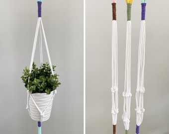 Macrame Plant Hanger | Plant Hanging | Hanging Planter | Plant Holder | Boho Home Decor | Indoor Plant Hanger | Color Block | wedding gift