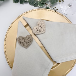 Set of 4 Heart Napkin Ring, Macrame Heart, Napkin Holders, Napkin ring holder, vintage napkin holder