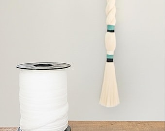 Untwisted Combed Cotton Cord- Raw Cotton Yarn for Mexican Wall Hanging – 180 Strands, Easy to Comb – Wrapped Macrame Thread for Embarrilado