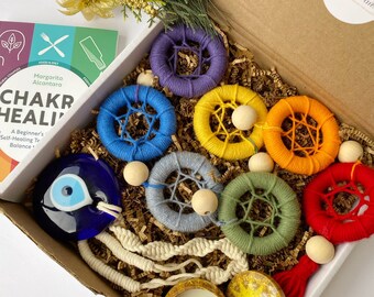 Zen Gift Box | Macrame Gift Box | Chakra Gift Set | Yoga Kit | Gift Box for Yoga Lover | Christmas gift | Evil Eye Yoga Mat Strap