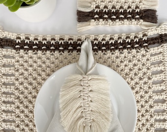 Macrame Placemat | Boho Placemat | Macrame Hot Pads | Macrame Centerpiece | Macrame Table Runner | Bohemian Coaster | Boho Wedding Table Dressup