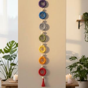 Chakra dream catcher | Chakra wall hanging | spiritual gift | Chakra Art | Rainbow Wall hanging | Chakra Decor | Yoga Wall Art | Chakra gift image 1