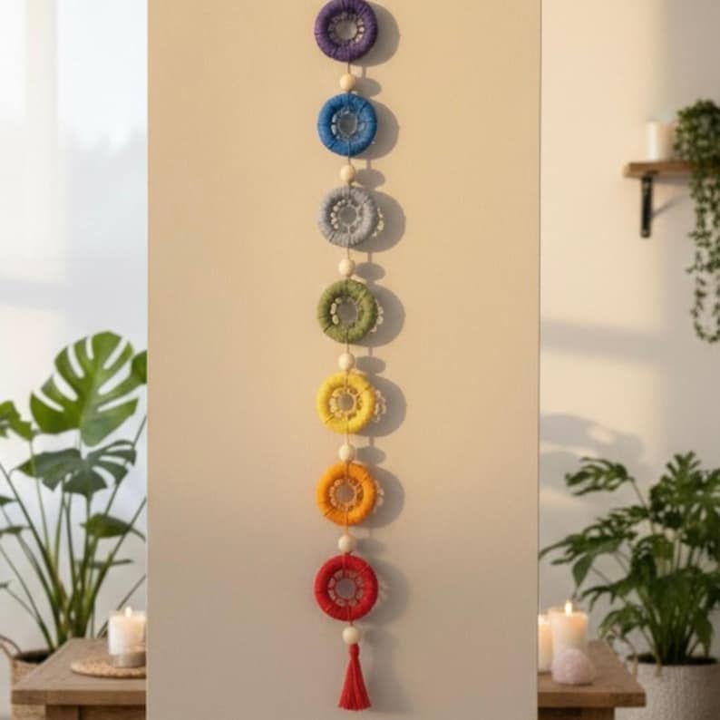Chakra dream catcher | Chakra wall hanging | spiritual gift | Chakra Art | Rainbow Wall hanging | Chakra Decor | Yoga Wall Art | Chakra gift image 1