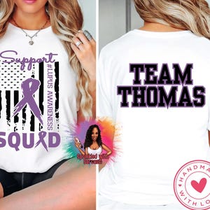 Lupus Awareness Shirt - Benutzerdefinierte Support Squad Tee | Personalisierter Teamname | Lila Ribbon Shirt | Kampf Lupus Tee | Bewusstseins-Monats-Gang