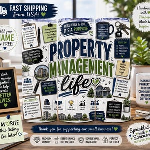 Property Management Tumbler, Personalized Property Manager Gift, Apartment Manager Cup, Leasing Agent Travel Mug, Real Estate Gift