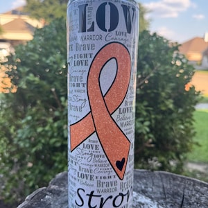 Personalized Orange ribbon Awareness Tumbler, CRPS, ADHD, MS Awareness, Leukemia, Kidney Cancer, Chronic illness support gift, infertility