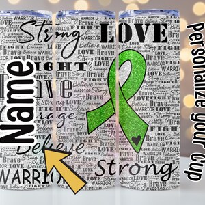 Personalized Lime Green Ribbon Awareness, Lyme Disease, CDKL5, Duchenne ...