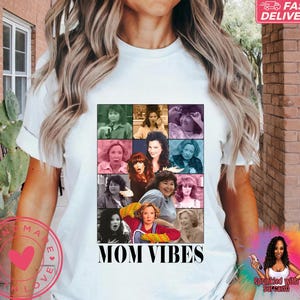Maglietta con vibrazioni da mamma anni &#39;90, maglietta divertente sulla vita da mamma, maglietta alla moda e divertente per mamma, magliette retrò per mamma, regalo per la festa della mamma, regali fantastici per mamma, era della mamma