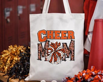 Personalized Cheer Mom Tote Bag | Handmade Sublimation Spirit Bag