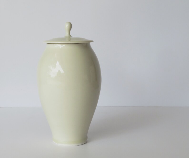 Large Lidded Jar Tall Porcelain Jar With Lid Pasta Canister Handmade