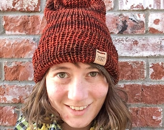 double layer knit beanie. merino knit hat. soft wool beanie. sustainable merino beanie. lightweight spring beanie. slouchy stocking hat.