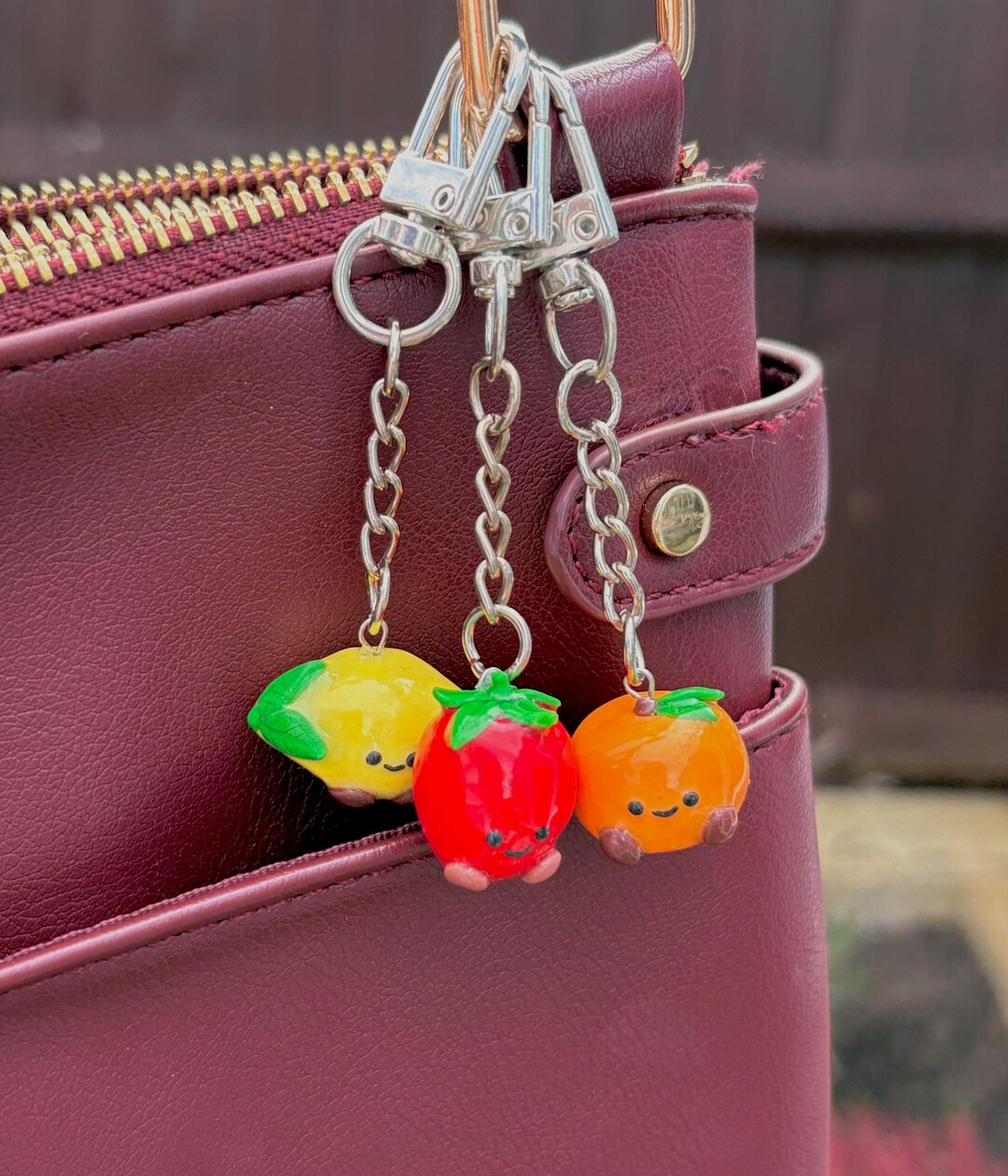 Jellycat Inspired Strawberry Keyring Charms, Handmade Polymer Clay ...