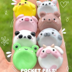 Animal Pocket Pal, Handmade Polymer Clay Worry Stone, Fidget Stone
