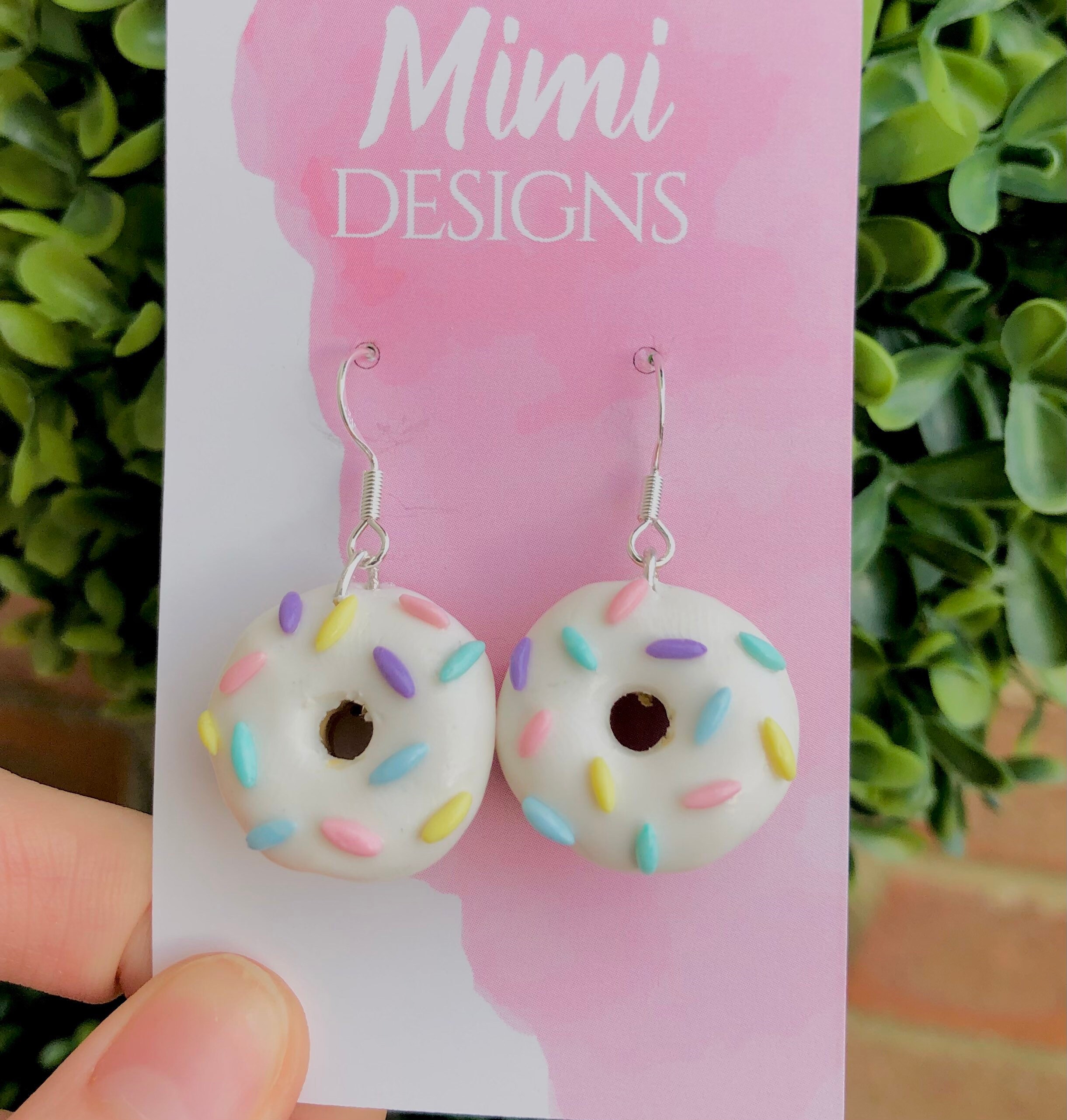 Rainbow Sprinkle Donut Earrings Cake Earrings Food Etsy