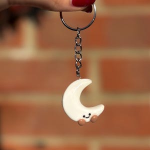 Polymer Clay Moon Keyring - Etsy