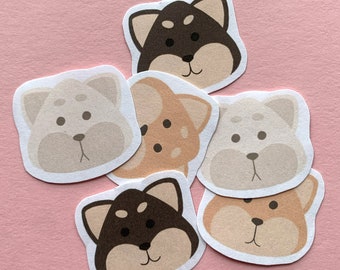 Pack of 6 Cute Dog Shiba Inu Stickers