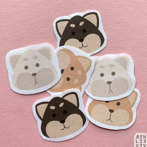 Pack of 6 Cute Dog Shiba Inu Stickers