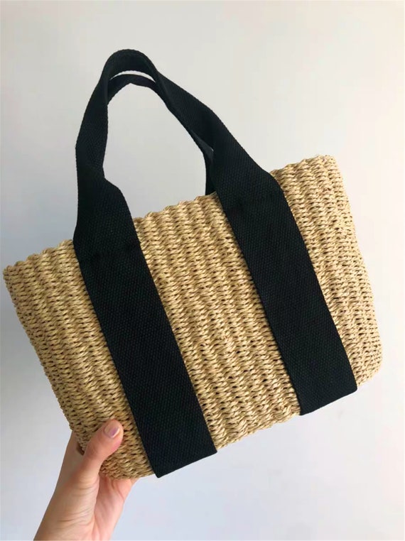woven straw beach tote