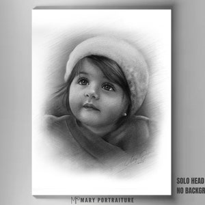 Drawing from your photo, Memorial drawing of loved ones, Pencil Portrait, Baby drawing, Photo to drawing