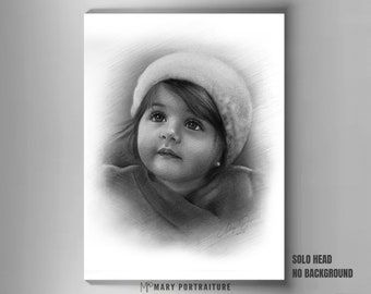 Drawing from your photo, Memorial drawing of loved ones, Pencil Portrait, Baby drawing, Photo to drawing