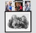 Custom Charcoal Portrait (Combining different pictures together, Merging photos of loved ones, Memorial Gift) hand-drawn 