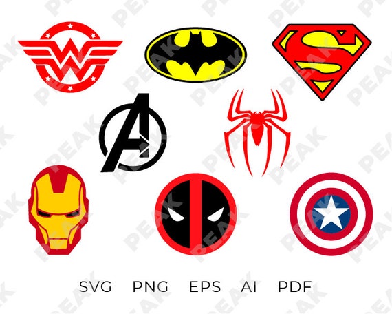 Superheroes Logo Svg Bundle Spiderman Svg Ironman Logo Etsy