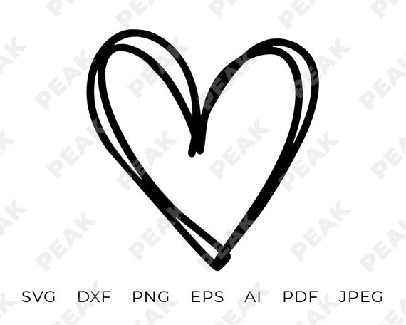 Download Clip Art Art Collectibles Dxf Jpg Png Love Svg Svg Hand Drawn Heart Svg Valentine Svg Heart Svg