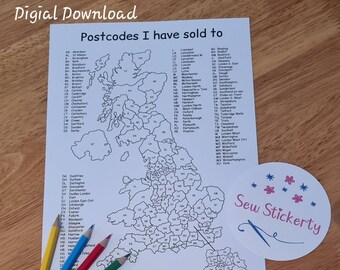 Digital Postcode Map - Etsy