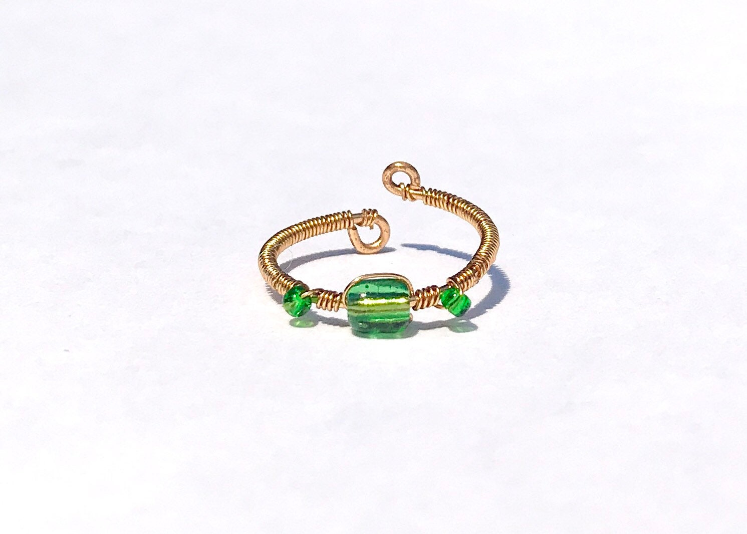 Marvel inspired Loki ring; wire wrapped jewelry; stackable rings; dai…