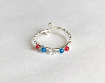 Marvel inspired Captain America ring; Steve Rogers; avengers wire wrapped ring; aesthetic jewelry