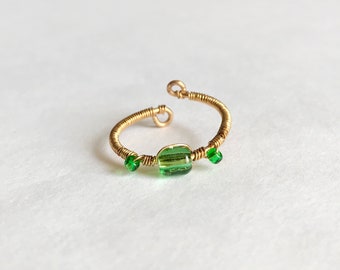 Marvel inspired Loki ring; wire wrapped jewelry; stackable rings; dainty wire ring