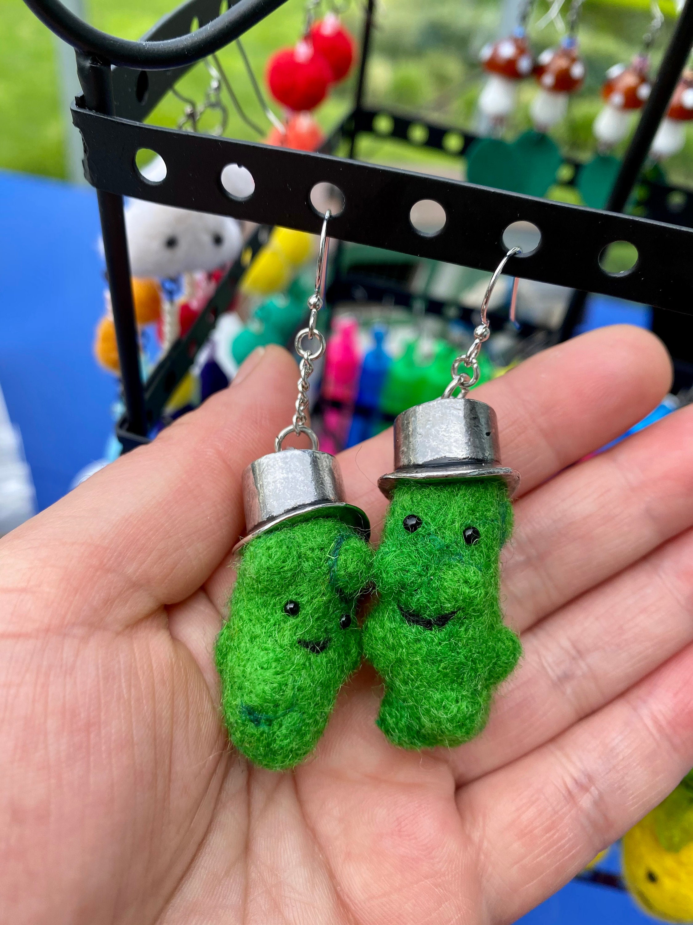 Pickle Earrings Big Dill Lil Dill Fancy Mr. Pickle Earrings Etsy