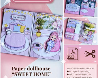 "Sweet Home" - Casetta di carta stampabile - Kit da ritagliare e piegare - File PDF