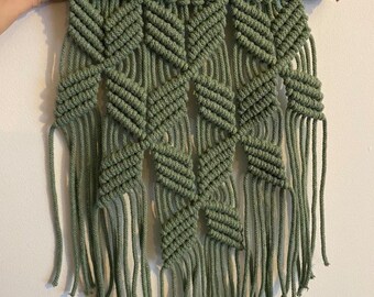 Macrame Wall Hanging, small / Eucalyptus Green / Wall Hanging / 100% recycled cotton / Wall Decor / Boho Macrame