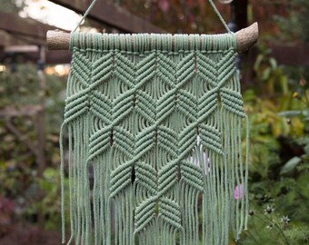 Macrame Wall Hanging, Large / Eucalyptus Green / Mustard Yellow  Wall Hanging / 100% recycled cotton / Wall Decor / Boho Macrame