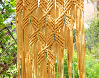 Macrame Wall Hanging, XL Large / Mustard Yellow / Wall Hanging / 100% recycled cotton / Wall Decor / Boho Macrame