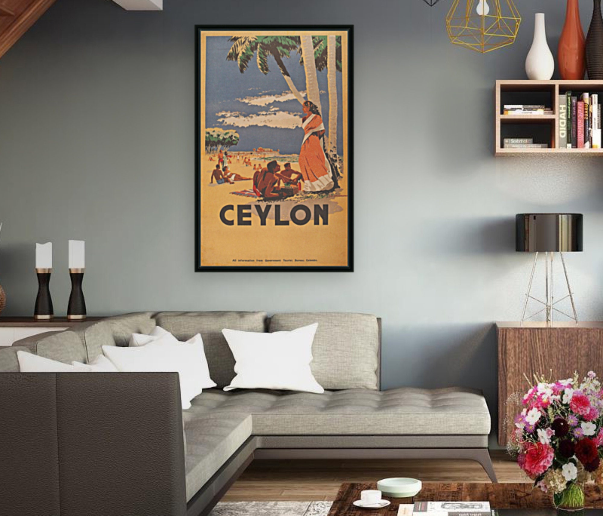 Ceylon Vintage Travel Wall Art Printable Wall Art Graphic Etsy